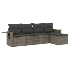 vidaXL 5 részes szürke polyrattan kerti ülőgarnitúra párnákkal (3252427) kerti bútor