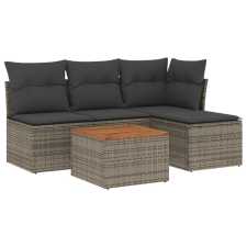 vidaXL 5 részes szürke polyrattan kerti ülőgarnitúra párnákkal (3255927) kerti bútor