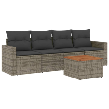 vidaXL 5 részes szürke polyrattan kerti ülőgarnitúra párnákkal (3256333) kerti bútor