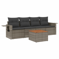vidaXL 5 részes szürke polyrattan kerti ülőgarnitúra párnákkal (3256774) kerti bútor