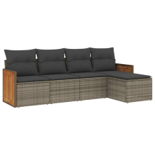 vidaXL 5 részes szürke polyrattan kerti ülőgarnitúra párnákkal (3260002) kerti bútor