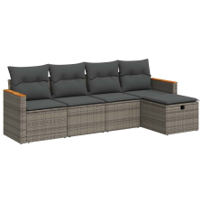 vidaXL 5 részes szürke polyrattan kerti ülőgarnitúra párnákkal (3325903) kerti bútor