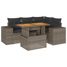 vidaXL 5 részes szürke polyrattan kerti ülőgarnitúra párnákkal (3327371) kerti bútor