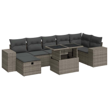 vidaXL 5 részes szürke polyrattan kerti ülőgarnitúra párnákkal (3327950) kerti bútor