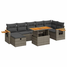vidaXL 5 részes szürke polyrattan kerti ülőgarnitúra párnákkal (3328145) kerti bútor