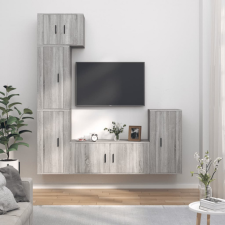 vidaXL 5 részes szürke sonoma színű szerelt fa TV-szekrényszett bútor