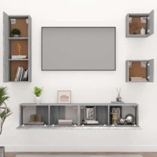vidaXL 5-részes szürke sonoma színű szerelt fa tv-szekrényszett bútor