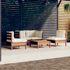 vidaXL 5 részes tömör fenyőfa kerti ülőgarnitúra párnákkal kerti bútor