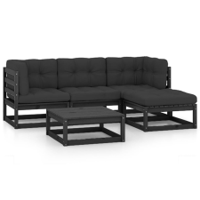 vidaXL 5 részes tömör fenyőfa kerti ülőgarnitúra párnával (3076583) kerti bútor