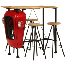 vidaXL 5 részes tömör mangófa bárszett bútor