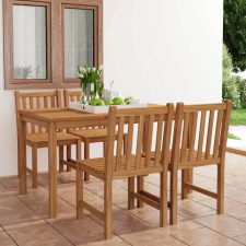  vidaXL 5 részes tömör tíkfa kerti étkezőgarnitúra 140 x 80 cm kerti bútor
