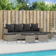 vidaXL 5 részes világosszürke polyrattan kerti ülőgarnitúra párnákkal kerti bútor