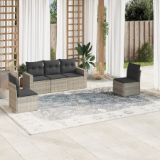 vidaXL 5 részes világosszürke polyrattan kerti ülőgarnitúra párnákkal kerti bútor