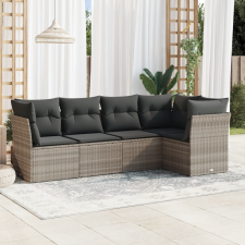 vidaXL 5 részes világosszürke polyrattan kerti ülőgarnitúra párnákkal kerti bútor