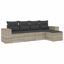 vidaXL 5 részes világosszürke polyrattan kerti ülőgarnitúra párnákkal (3254829) kerti bútor