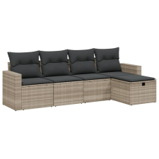 vidaXL 5 részes világosszürke polyrattan kerti ülőgarnitúra párnákkal (3263468) kerti bútor