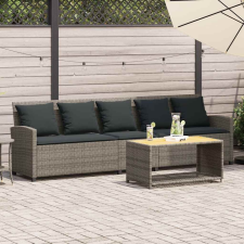 vidaXL 5 személyes szürke polyrattan kerti kanapé párnával kerti bútor