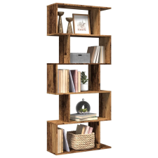 vidaXL 5 szintes antik fa színű fa elválasztó könyvespolc 70x24x161 cm bútor