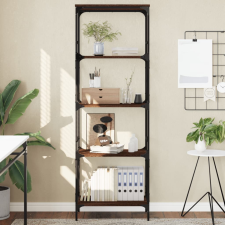 vidaXL 5 szintes barna tölgy színű szerelt fa könyvespolc 56x35x171 cm bútor