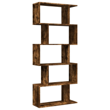 vidaXL 5 szintes füstös tölgy fa elválasztó könyvespolc 70x24x161 cm (858097) bútor