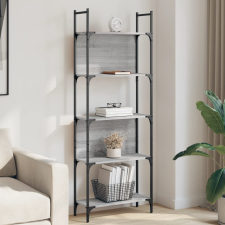 vidaXL 5 szintes szürke sonoma szerelt fa könyvespolc 60,5x24x166,5 cm bútor