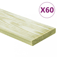 vidaXL 60 db impregnált tömör fenyőfa padlódeszka 7,2 m² 1 m járólap