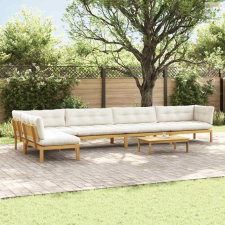 vidaXL 6 Darab Kerti raklapos kanapé egységek Tömör Akácfa kerti bútor