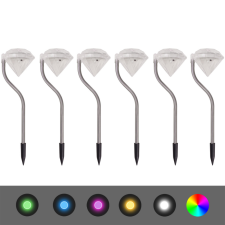 vidaXL 6 db 9x7,8x29,5 cm napelemes LED kerti lámpa kültéri világítás
