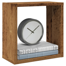 vidaXL 6 db antik fa színű szerelt fa fali kockapolc 30x15x30 cm bútor