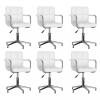 vidaXL 6 db fehér forgó műbőr étkezőszék