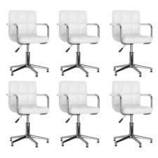 vidaXL 6 db fehér forgó műbőr étkezőszék bútor