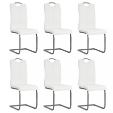 vidaXL 6 db fehér műbőr szánkótalpas étkezőszék bútor
