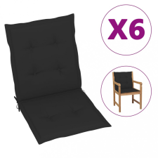 vidaXL 6 db fekete kerti székpárna 100 x 50 x 4 cm kerti bútor