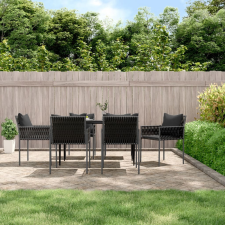 vidaXL 6 db fekete polyrattan kerti szék párnával 54x61x83 cm (3187090) kerti bútor