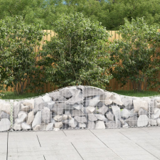 vidaXL 6 db íves horganyzott vas gabion kosár 200x30x40/60 cm kerti tárolás