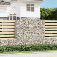 vidaXL 6 db íves horganyzott vas gabion kosár 200x50x200/220 cm kerti dekoráció