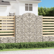 vidaXL 6 db íves horganyzott vas gabion kosár 200x50x220/240 cm kerti tárolás