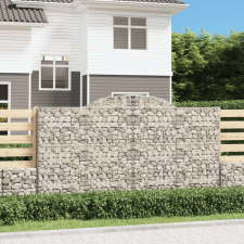 vidaXL 6 db íves horganyzott vas gabion kosár 300x30x160/180 cm bútor