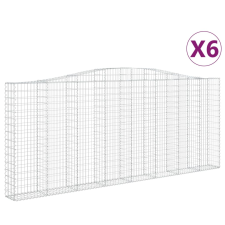 vidaXL 6 db íves horganyzott vas gabion kosár 400x30x160/180 cm (3145869) kerti tárolás