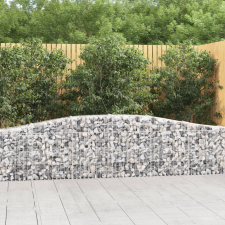 vidaXL 6 db íves horganyzott vas gabion kosár 400x30x60/80 cm kerti tárolás