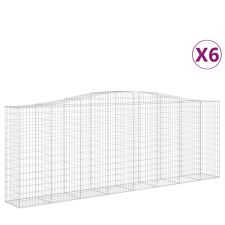 vidaXL 6 db íves horganyzott vas gabion kosár 400x50x140/160 cm (3145986) kerti tárolás