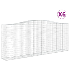 vidaXL 6 db íves horganyzott vas gabion kosár 400x50x160/180 cm (3145999) kerti tárolás