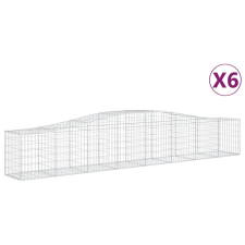 vidaXL 6 db íves horganyzott vas gabion kosár 400x50x60/80 cm (3145934) kerti tárolás