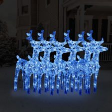 vidaXL 6 db kék akril karácsonyi rénszarvas 240 LED-del karácsonyi dekoráció