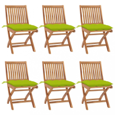 vidaXL 6 db összecsukható tömör tíkfa kerti szék párnával kerti bútor