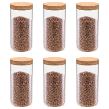 vidaXL 6 db üvegedény parafa fedéllel 1100 ml papírárú, csomagoló és tárolóeszköz