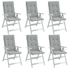 vidaXL 6 db világosszürke szövet magas háttámlájú székpárna 120x50x4cm kerti bútor