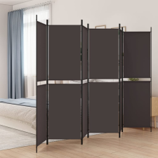 vidaXL 6 paneles barna szövet paraván 300x200 cm bútor