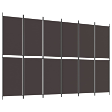 vidaXL 6 paneles barna szövet paraván 300x200 cm (350239) bútor