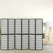 vidaXL 6 paneles fekete japán stílusú összecsukható paraván 240x170 cm bútor